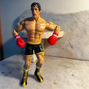 Rocky Black Trunks Clubber Fight Rocky III Jakks Pacfic Action Figure Rare 2006